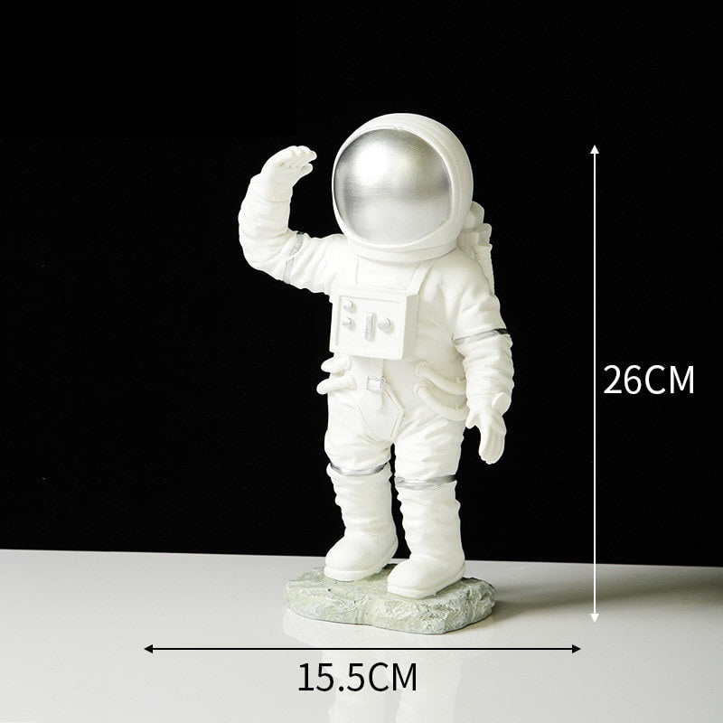 The style X of the ornament is an astronaut wearing a silver mask standing on a stone overlooking the distance.