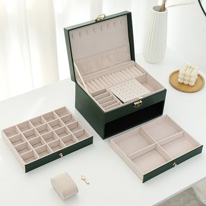 Interior and parts for jewelry box, the upper layer is designed with lock, the lower layers are removable drawers.