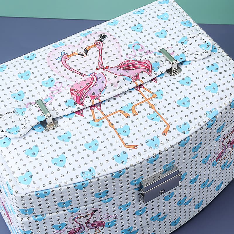 Exterior for PU snap on jewelry box with lovely patterns.