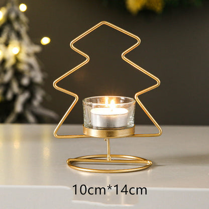 Display for tree metal candle holder.