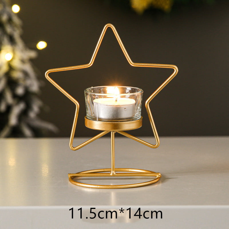 Display for star metal candle holder.