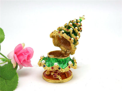 Christmas Tree Enamel Alloy Jewelry Box