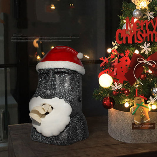 Cute Christmas Santa Moai Tissue Box