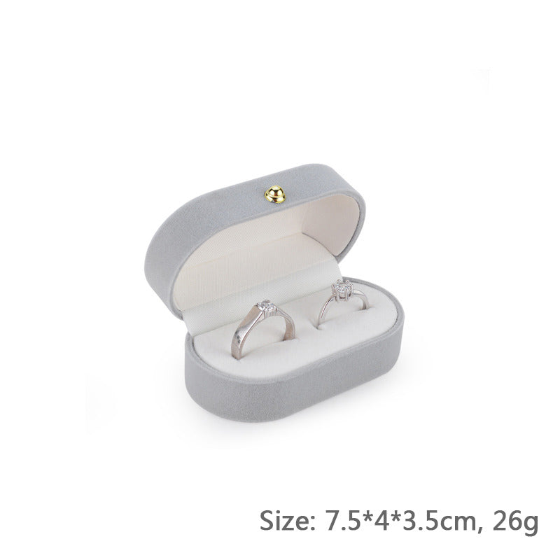 White (light grey) pair of wedding proposal ring box.