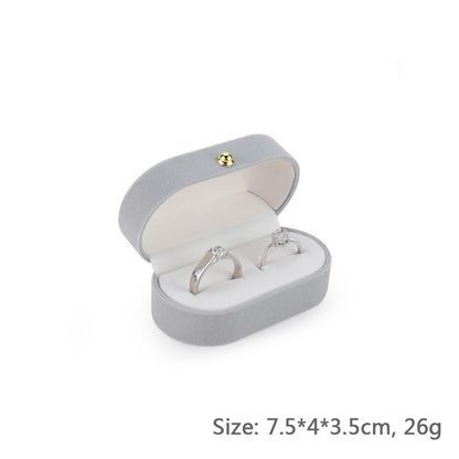 White (light grey) pair of wedding proposal ring box.