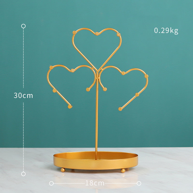 Love heart wrought iron lovely style jewelry stand tower.